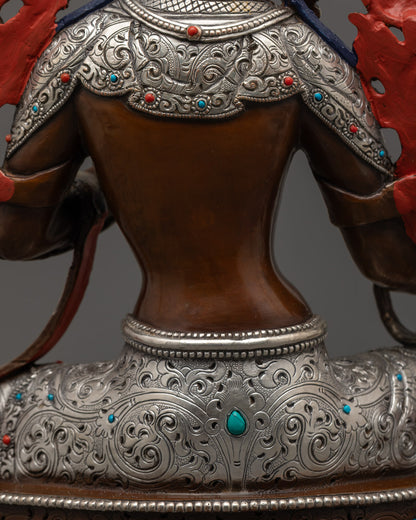 Genuine Oxidized Green Tara Statue | Sacred Buddhist Handmade Statue
