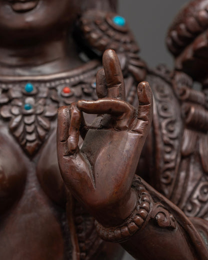 Hand-carved White Tara Statue | Tibetan Buddhist Artwork