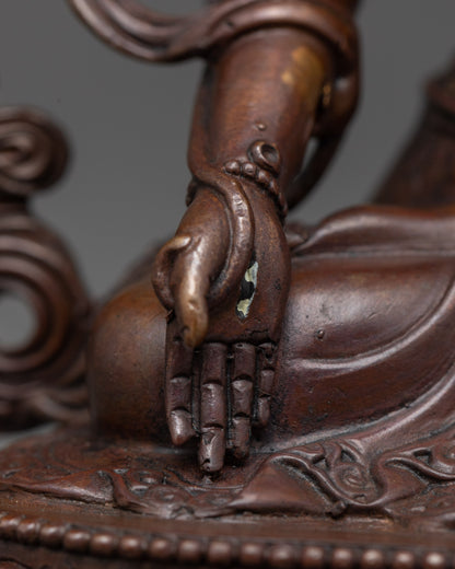 White Tara Statue | High-Precision Oxidized Copper Buddhist Sculpture