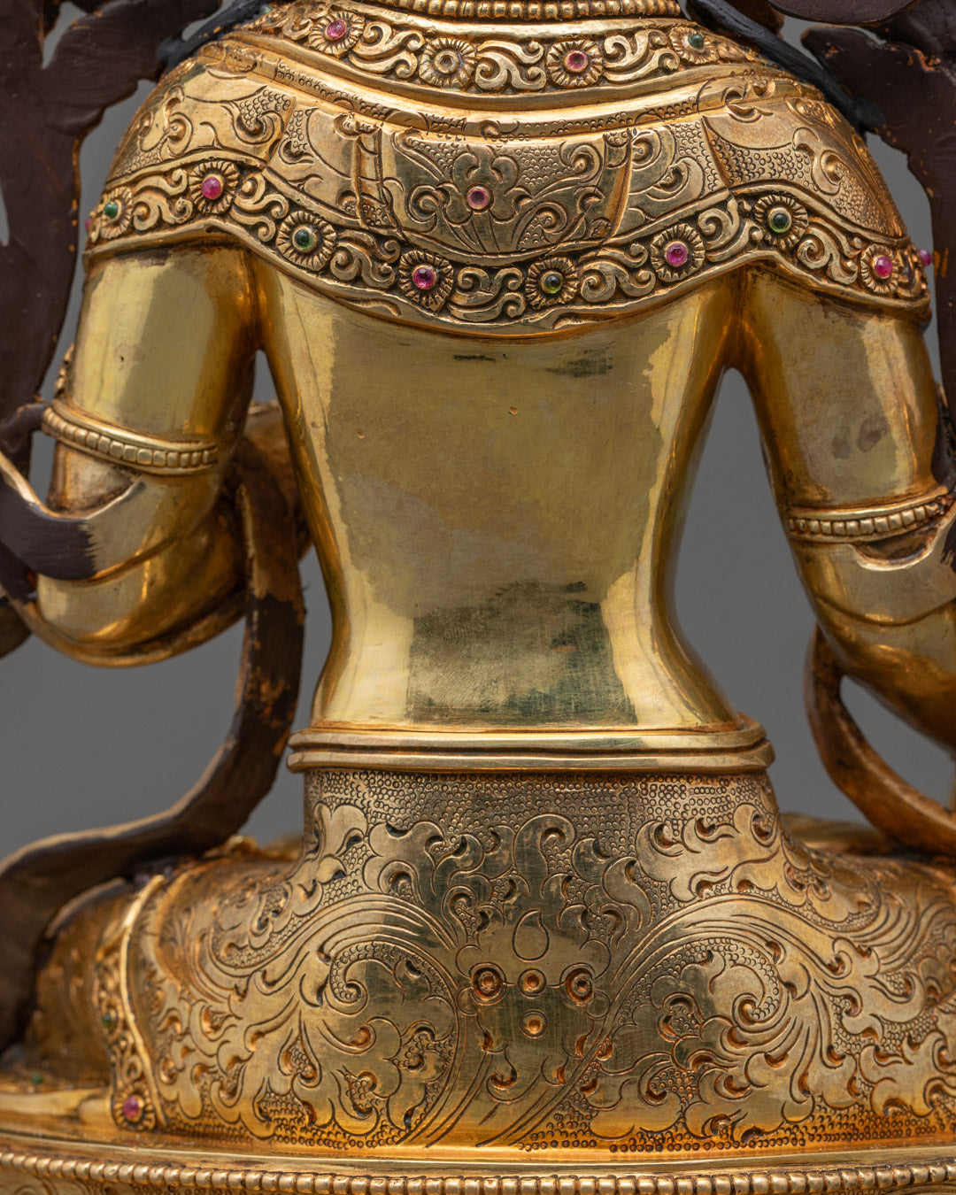 Handcrafted White Tara Sculpture | 24k Fire Gold Gilded Face