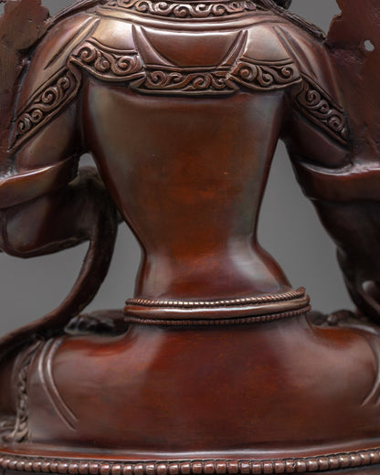 Traditional White Tara Sculpture | Oxidized Tibetan Statue