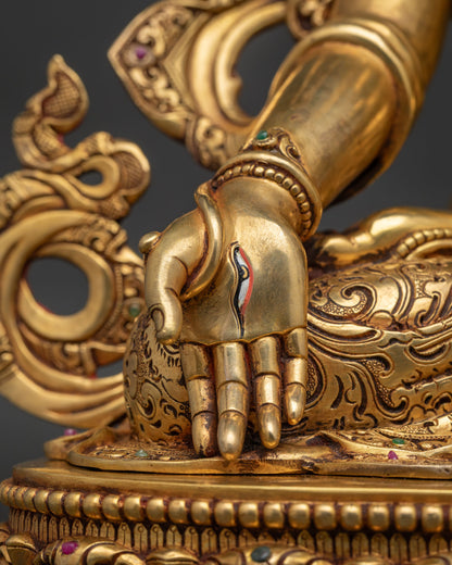 Handmade White Tara Statue – Tibetan Buddhist Deity for Meditation