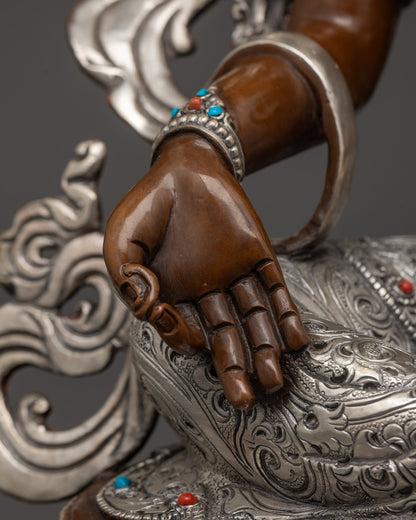 Genuine Oxidized Green Tara Statue | Sacred Buddhist Handmade Statue