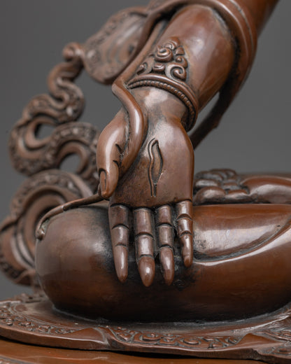 Oxidized White Tara Statue | Ancient Tibetan Spiritual Symbol