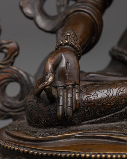 Oxidized Copper White Tara Statue | Himalayan Artwork