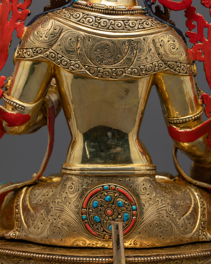 Majestic White Tara Sculpture | Tibetan Buddhist Healing Deity