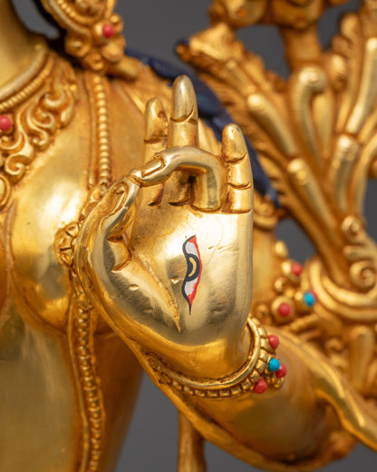 Traditional White Tara Statue | Himalayan Buddhist Sculpture