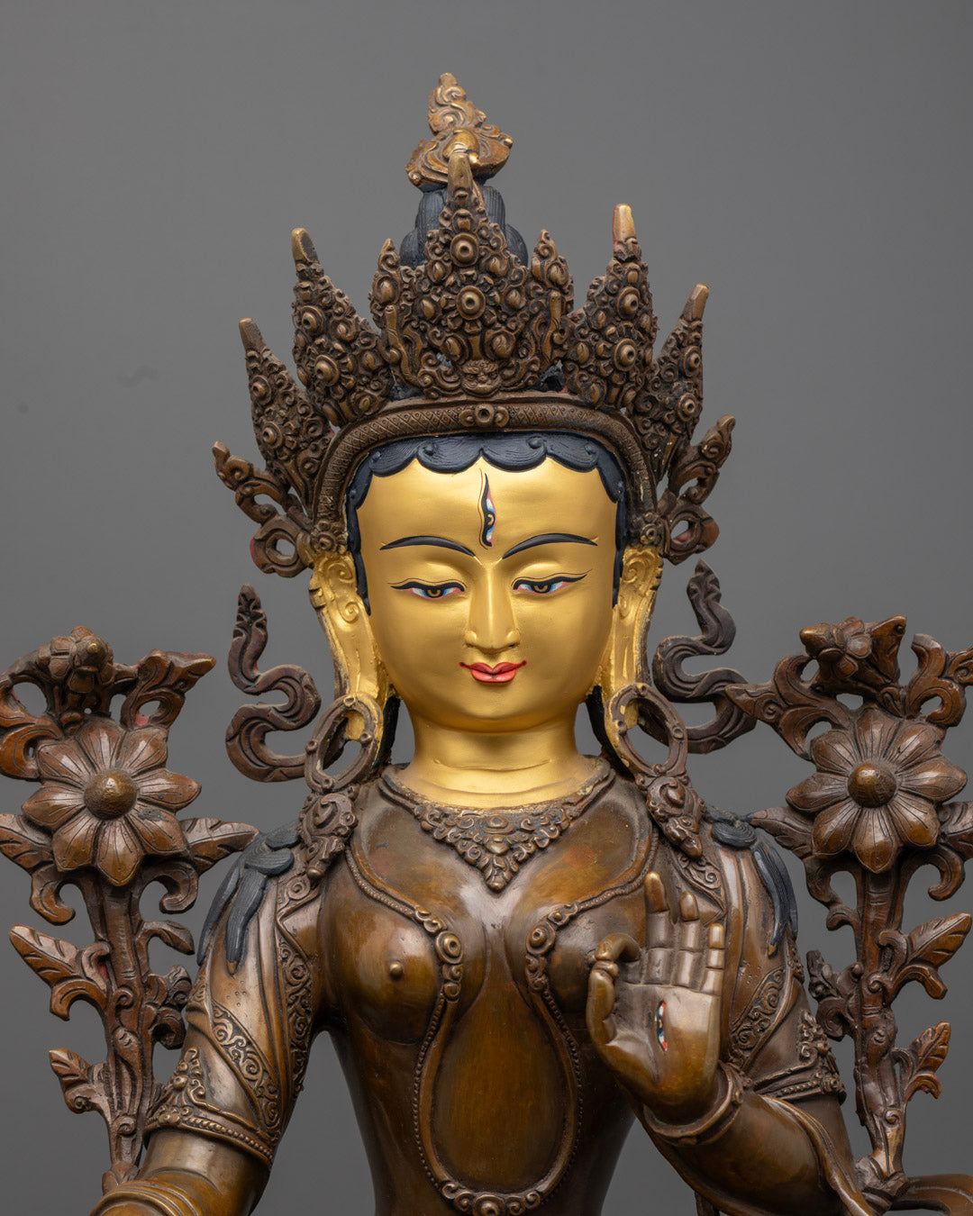 Oxidized White Tara Statue | Handmade Spiritual Goddess Statue