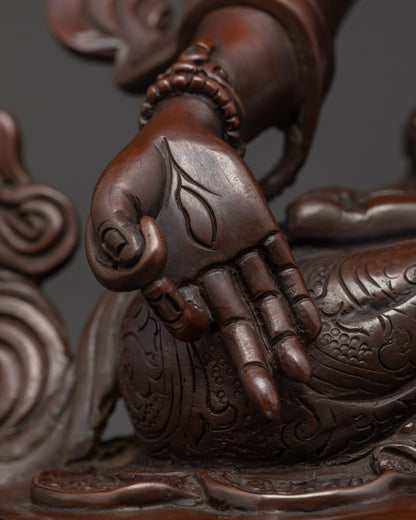 Oxidized Copper White Tara Statue | Traditional Himalayan Artwork
