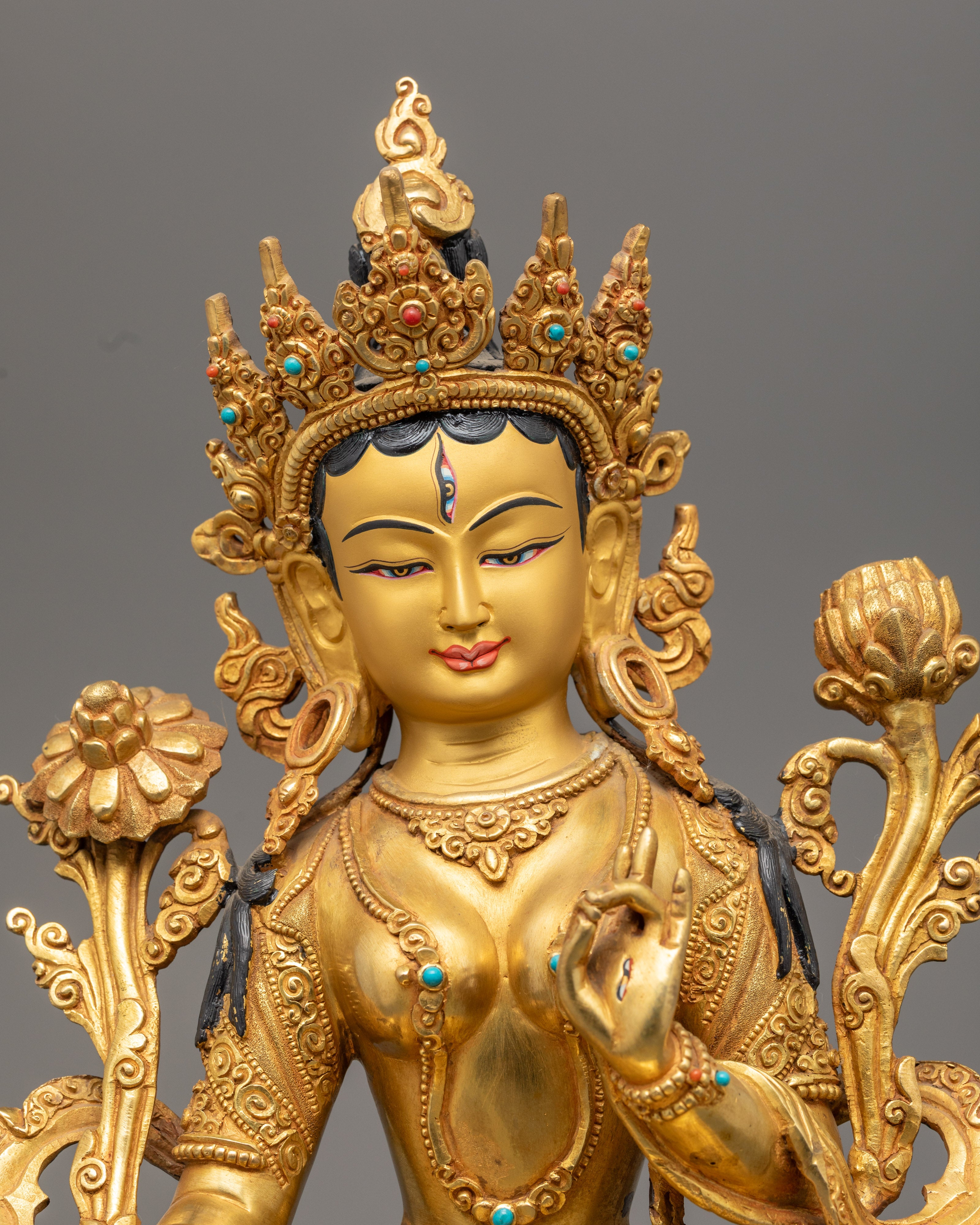 Authentic Nepali White Tara Statue | Sacred Feminine Deity