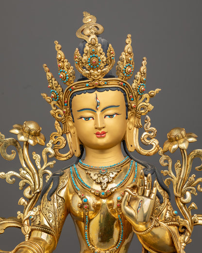 Divine White Tara Statue | Handcrafted Spiritual Home Decor