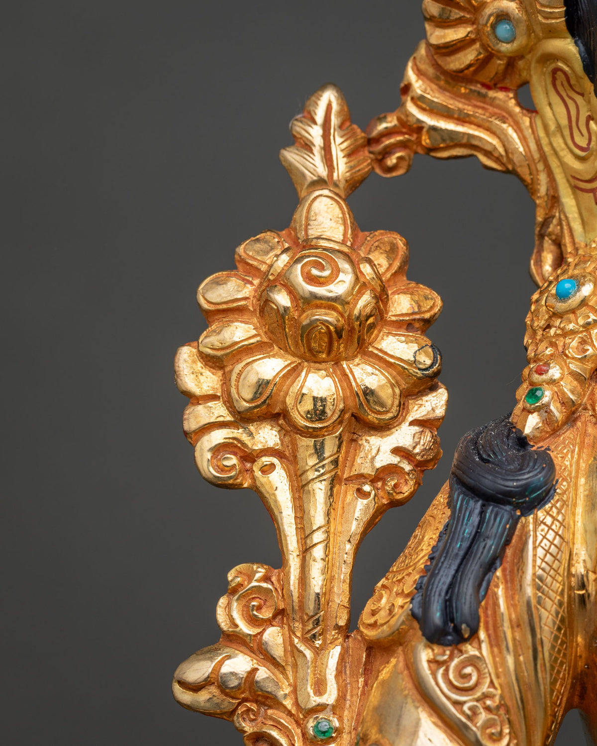 White Tara Statue | Gold Fire-Gilded Buddhist Artwork