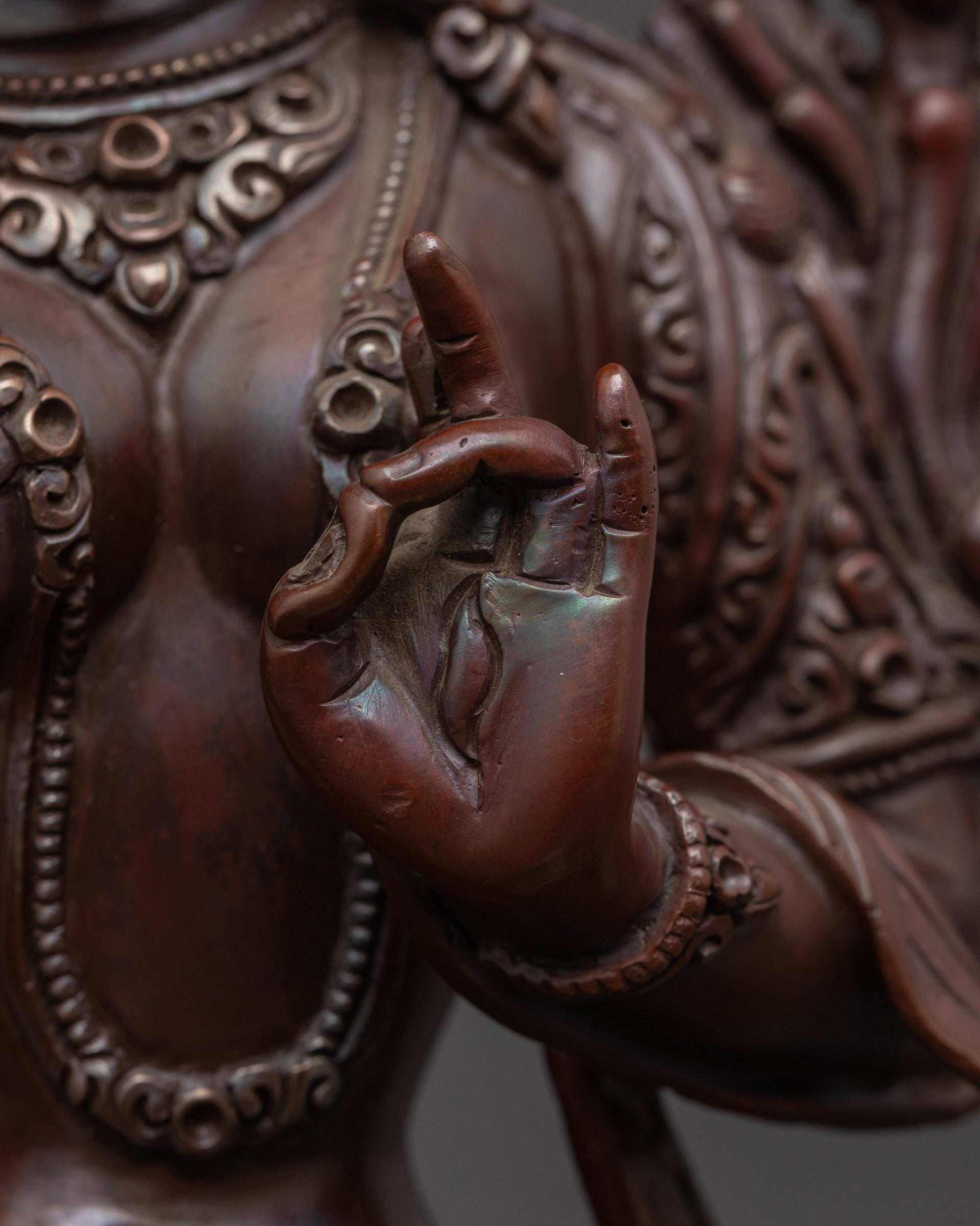 Traditional White Tara Sculpture | Oxidized Tibetan Statue