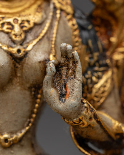 Tibetan White Tara Goddess Statue | Seven Eyes Deity