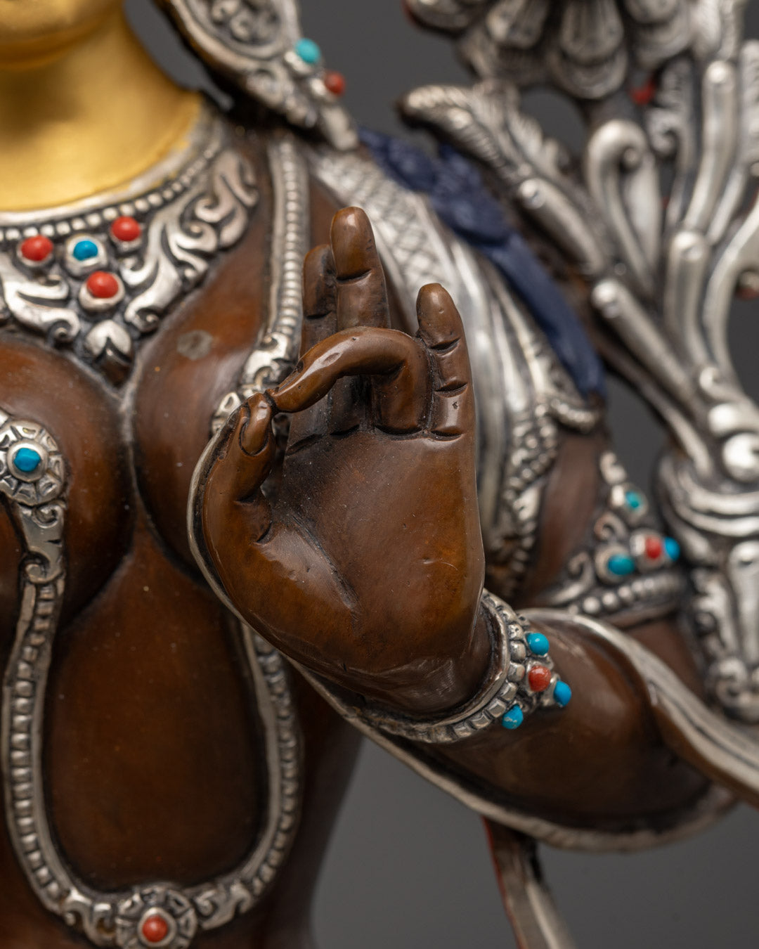 Genuine Oxidized Green Tara Statue | Sacred Buddhist Handmade Statue