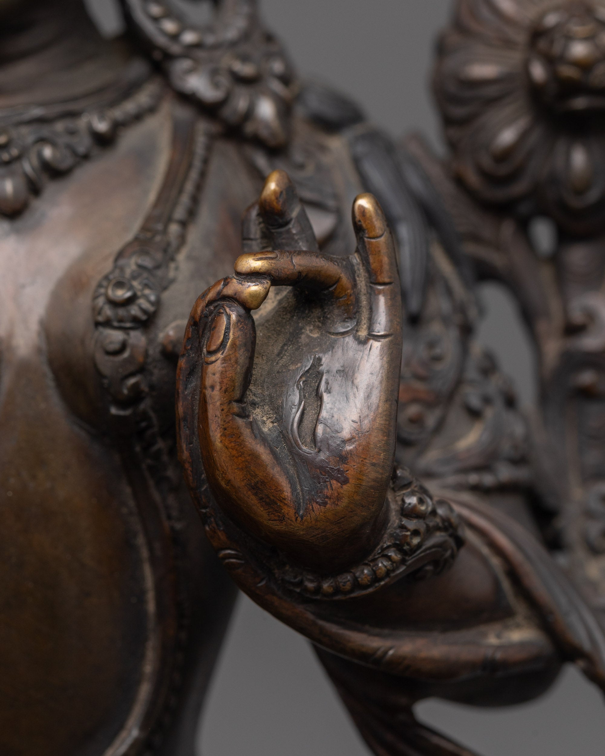 Oxidized Copper White Tara Statue | Himalayan Artwork