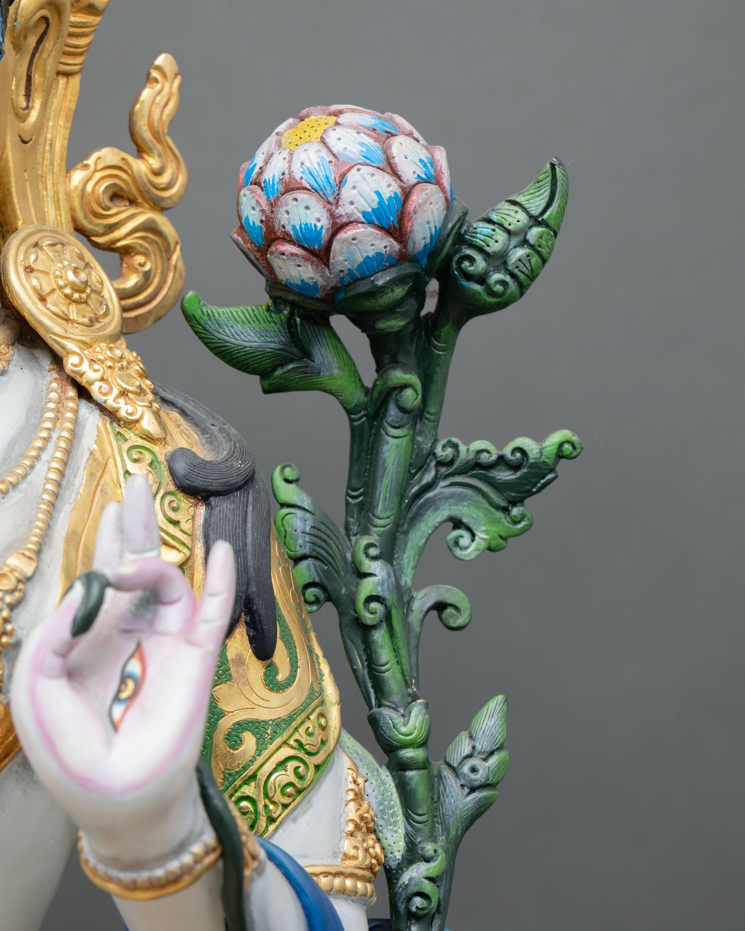 Seven-Eyed White Tara Statue – Longevity & Protection
