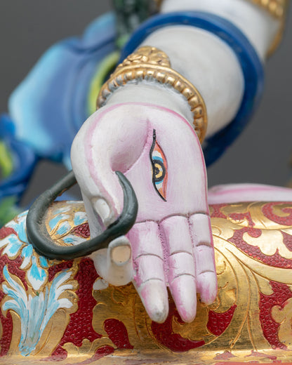 Seven-Eyed White Tara Statue – Longevity & Protection