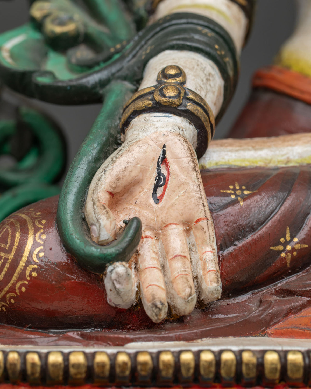 White Tara Wooden Sculpture | Hand-Painted Buddhist Figurine