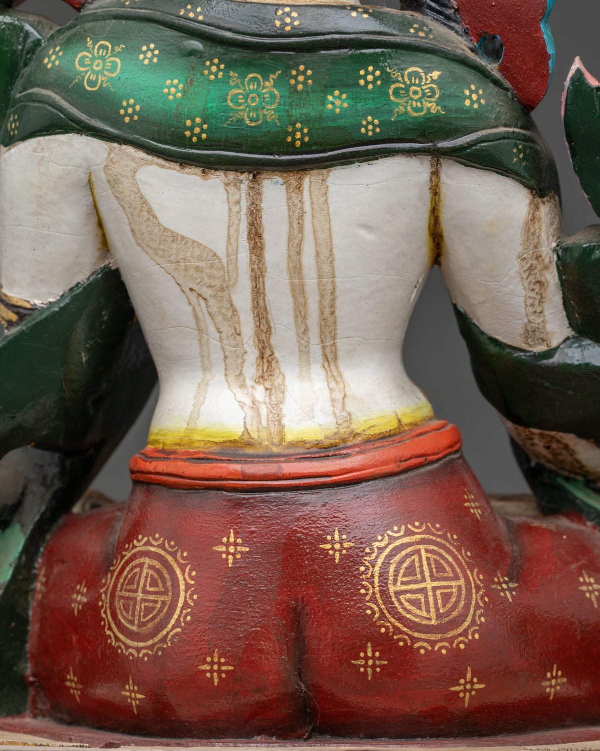 White Tara Wooden Sculpture | Hand-Painted Buddhist Figurine