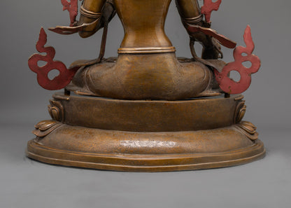 Oxidized White Tara Statue | Handmade Spiritual Goddess Statue