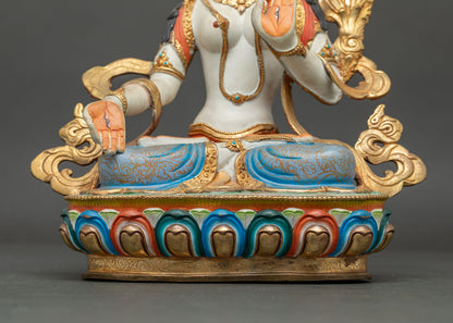 White Tara Statue | Handcrafted Buddhist Goddess of Compassion