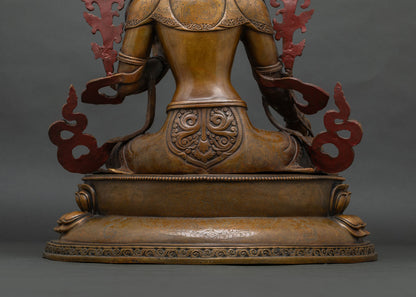 White Tara Oxidized Statue | Seven-Eyed Goddess of Longevity