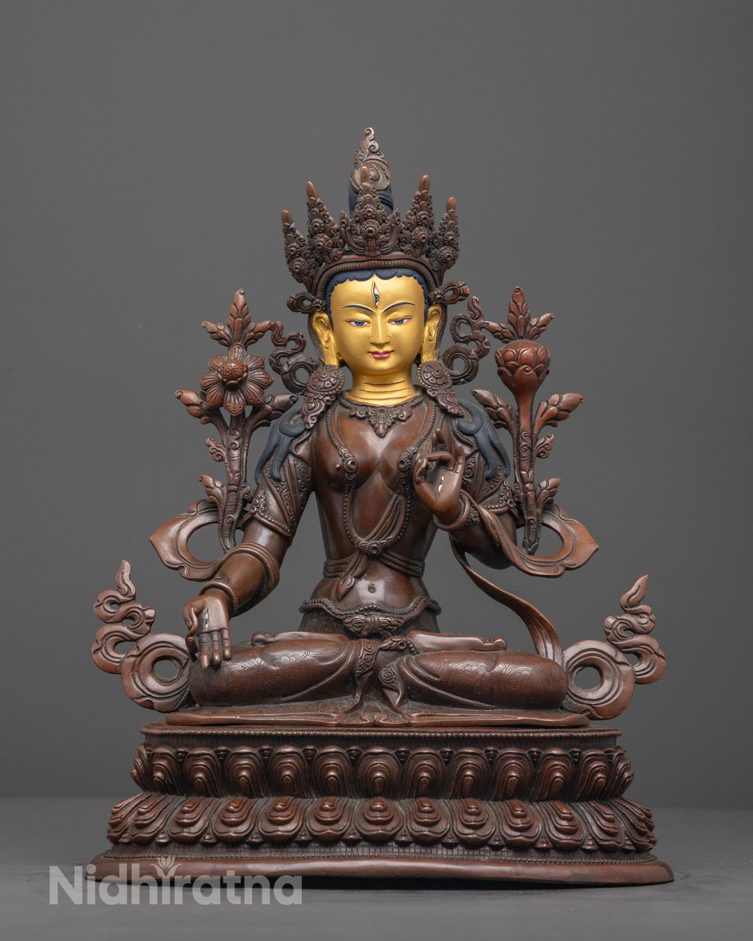 Nepalese White Tara Statue | Handcrafted Vajrayana Bodhisattva