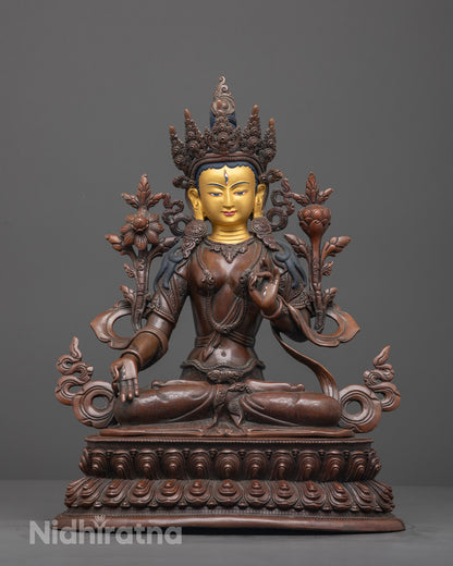 Nepalese White Tara Statue | Handcrafted Vajrayana Bodhisattva