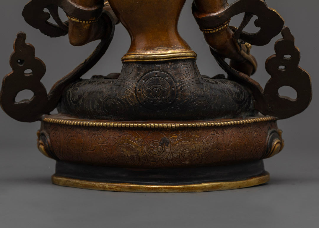 Oxidized White Tara Statue | Himalayan Buddhist Art