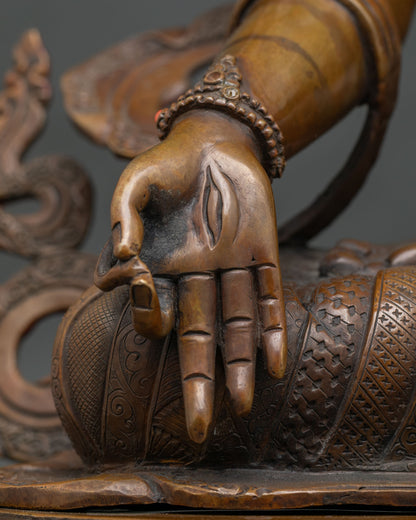 White Tara Oxidized Statue | Seven-Eyed Goddess of Longevity