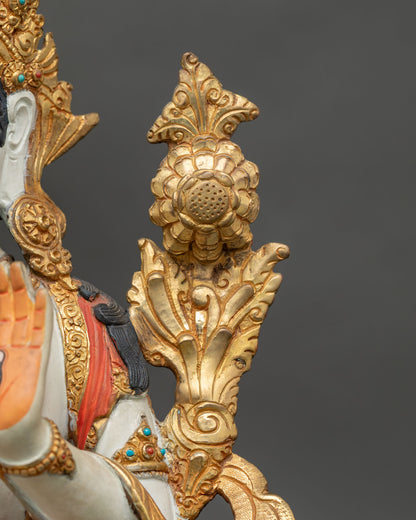 White Tara Statue | Handcrafted Buddhist Goddess of Compassion