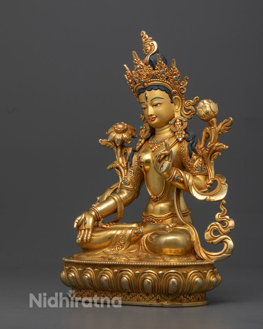 Buddhist Statue of White Tara | Himalayan Fine Art of Nepal