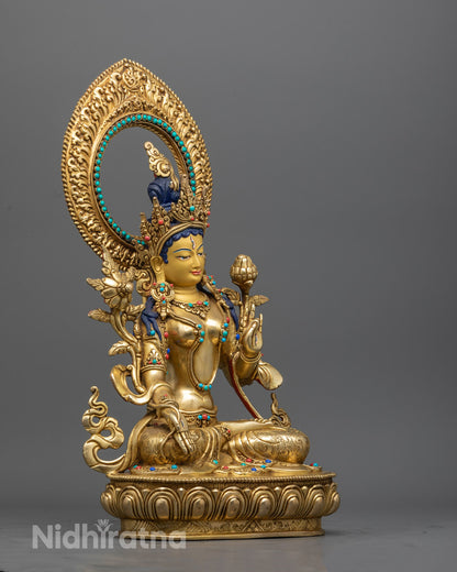 White Tara Statue – Handcrafted Tibetan Goddess of Compassion, Healing & Longevity – Sacred Buddhist Sculpture for Meditation & Spiritual Protection