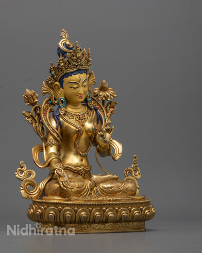 White Tara Goddess Figurine | Traditional Buddhist Iconography