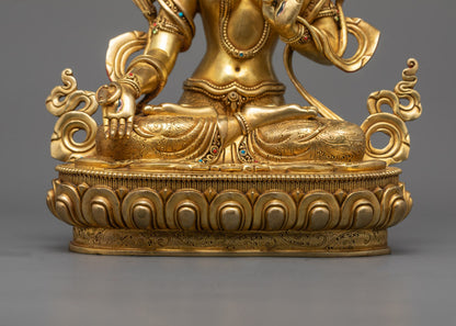 White Tara Goddess Figurine | Traditional Buddhist Iconography