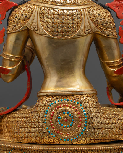 White Tara Statue | Nepali Handcrafted 24K Gold Copper