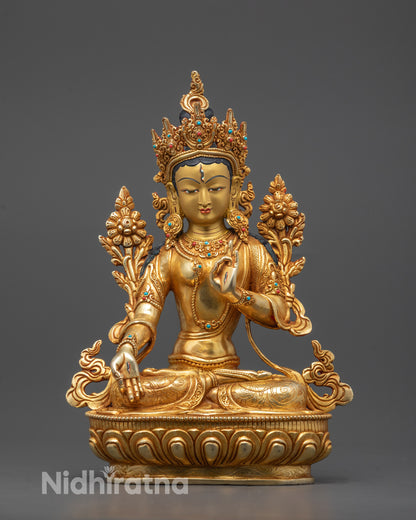 Traditional White Tara Statue | Sacred Nepalese Artistry