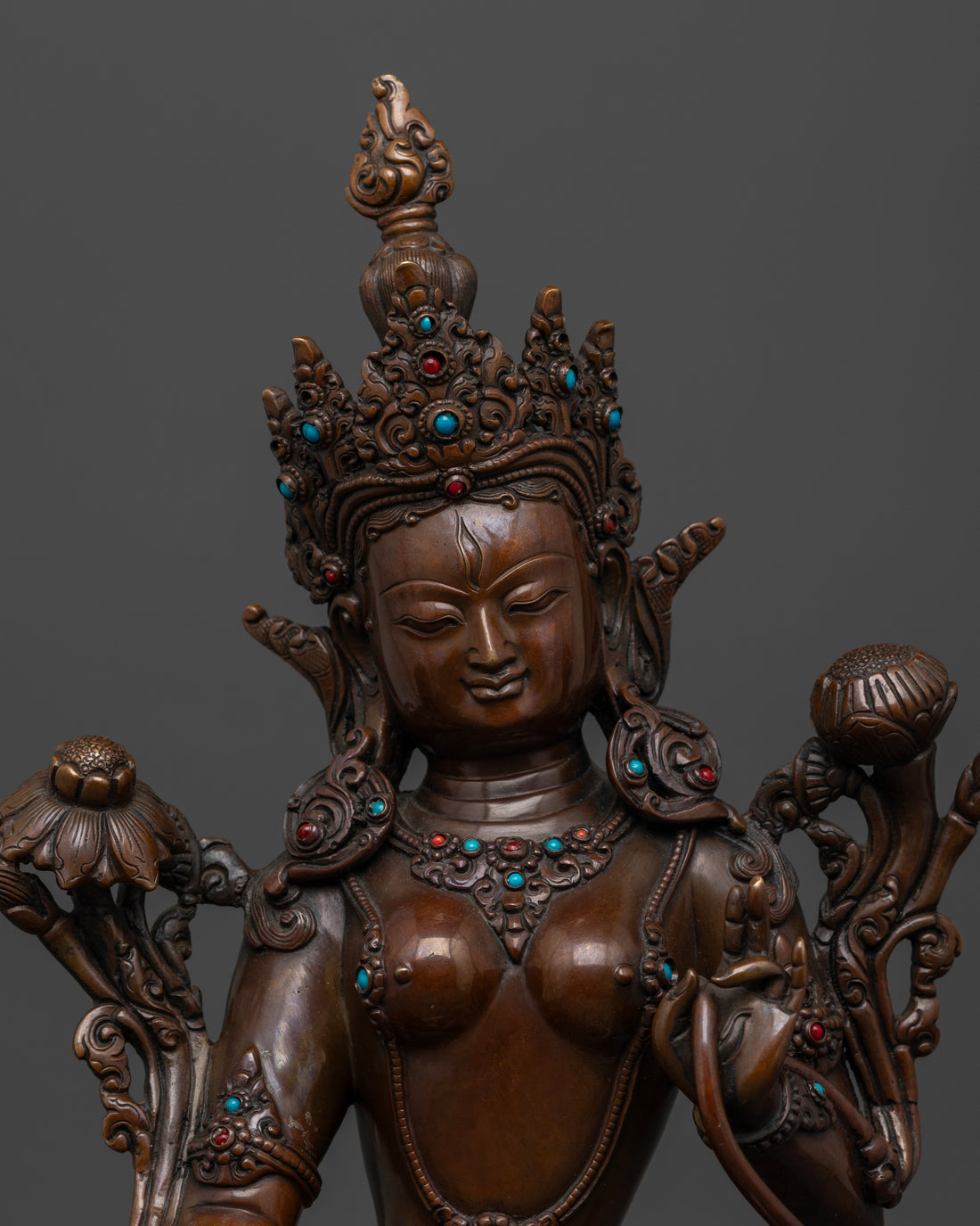 face of white tara statue