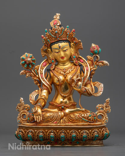 Buddhist White Tara Statue | Traditional Art of Nepal