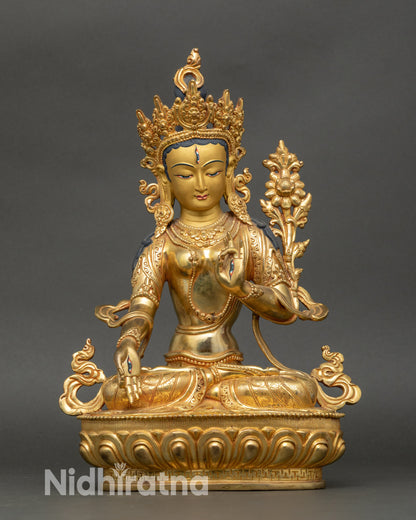 White Tara Buddhist statue – Nepalese goddess of compassion and long life.
