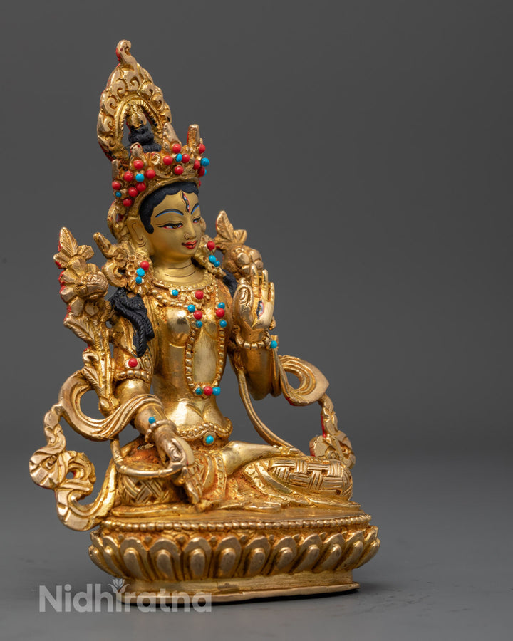 Buddhist White Tara Statue | Traditional Art of Nepal