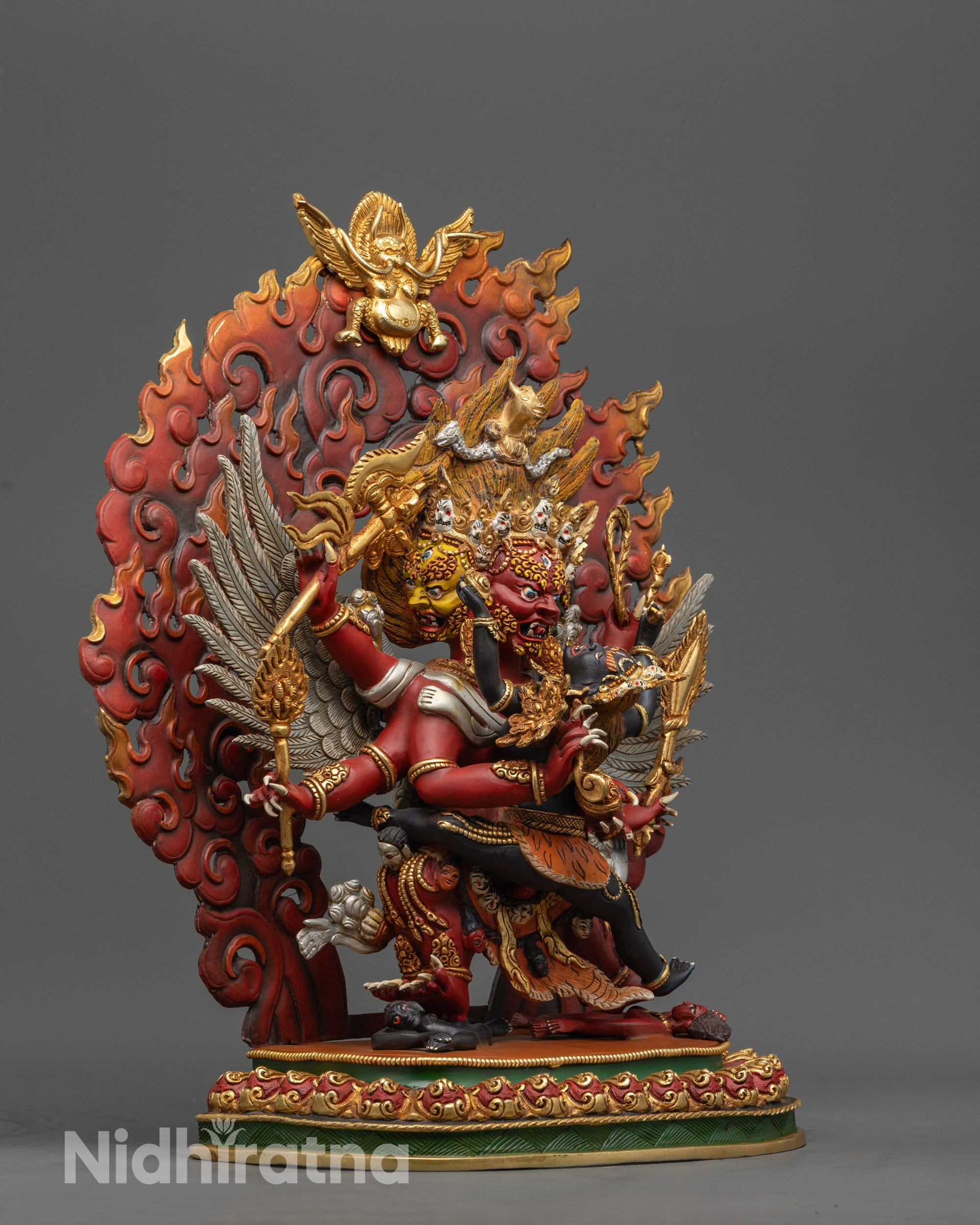 Side view of Wrathful Hayagriva Buddhist Statue Standing 