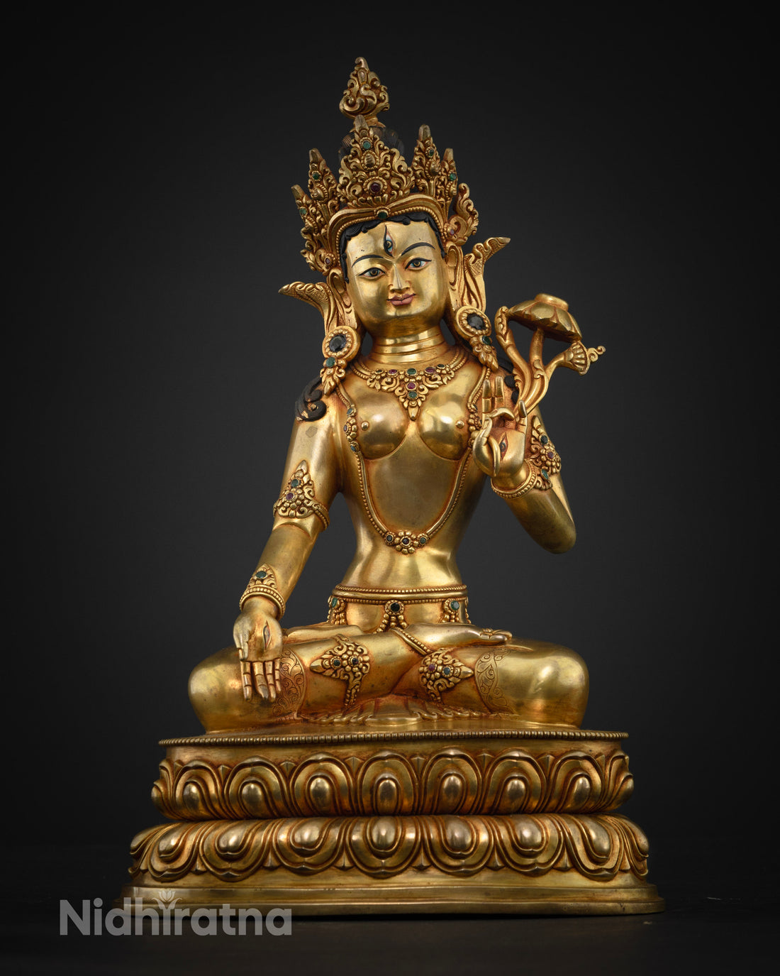 12.5 Inch Premium White Tara Sculpture | Healing in Tibetan Buddhism