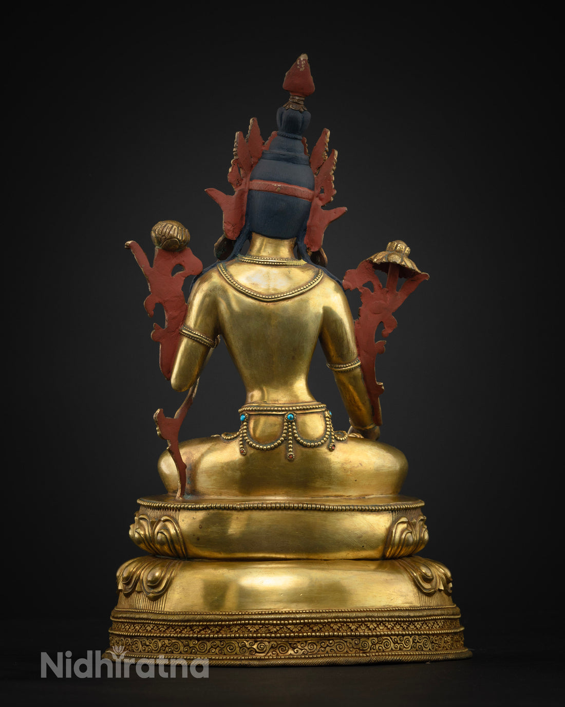 Premium White Tara Statue | Adorned with Semi-Precious Stones