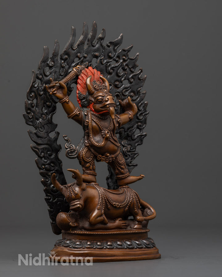 Handmade Oxidized Statue of Yamantaka