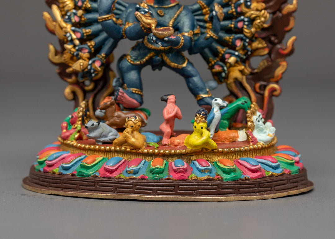 Tibetan Yamantaka Statue | Machine-Crafted Copper Art