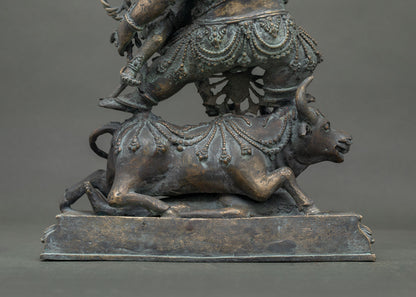 Yama Dharmaraja Yab-Yum Statue | Handcrafted Solid Bronze Figurine