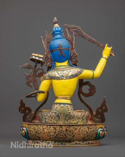 Yellow Manjushri Sculpture | Nepalese Buddhist Art