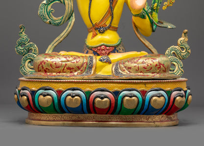Yellow Manjushri Sculpture | Nepalese Buddhist Art